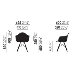 Vitra - DAW Chair - Maple Wood Base - Charles & Ray Eames | Black