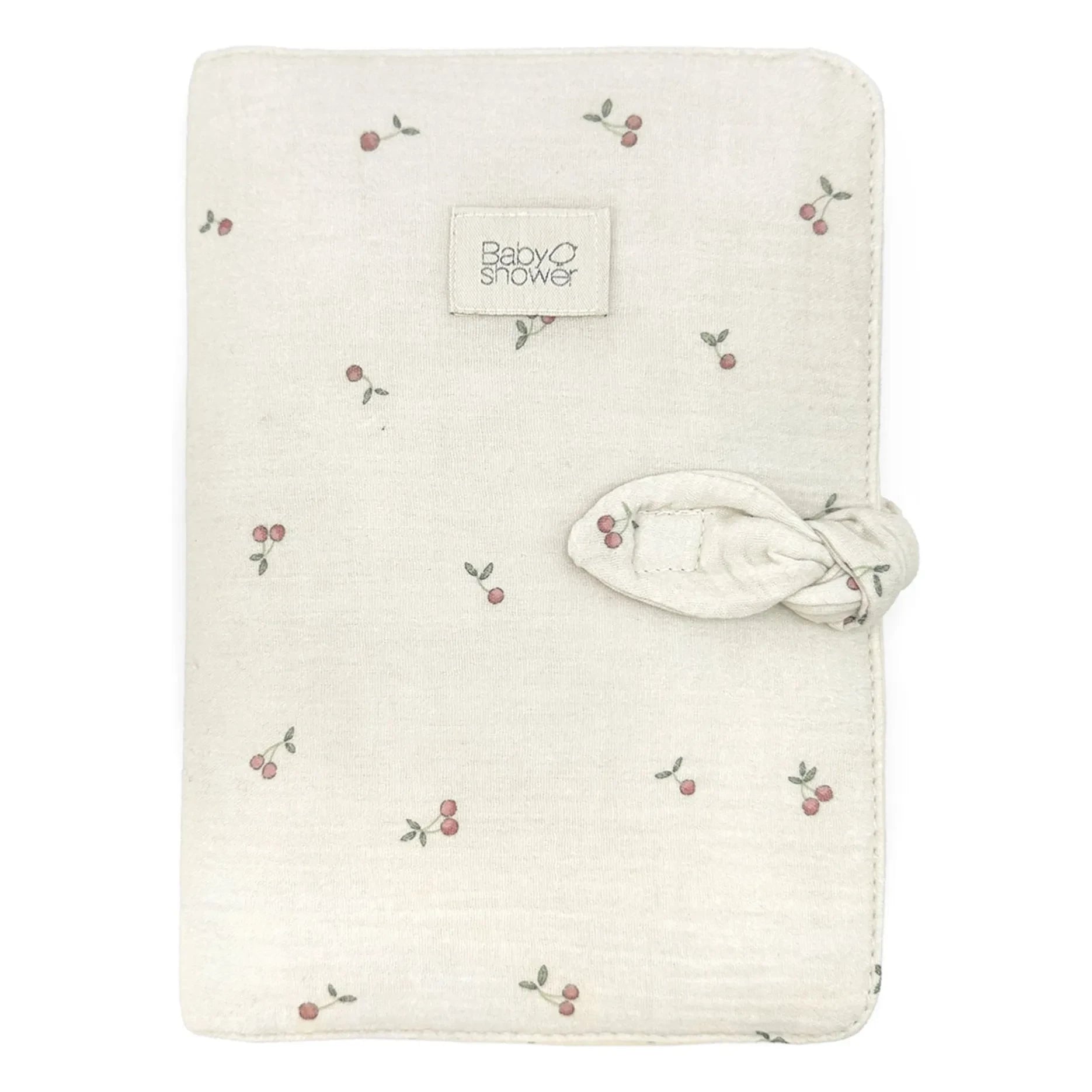 Babyshower - Black cherry health book cover | Ecru