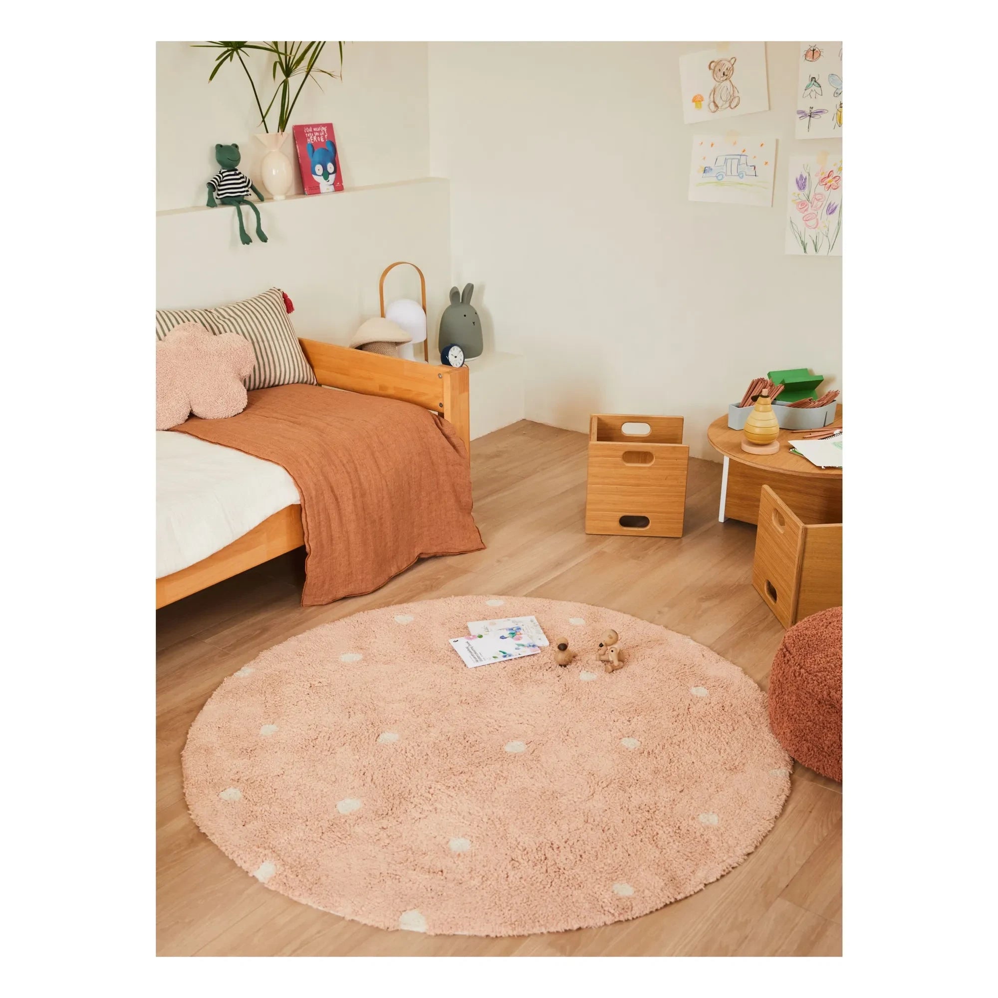 Lorena Canals - Dot Pattern Round Rug | Pink