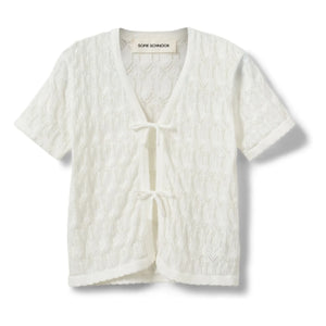 Sofie Schnoor - Floriana Short Sleeve Tie Cardigan | Off-White