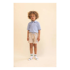Flöss - Norh Striped Polo T-Shirt | Blue