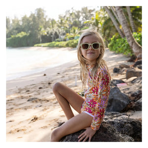 Beach & Bandits - Austin Flowers Recycled Fiber UV Protection 1 Piece Jersey | Orange