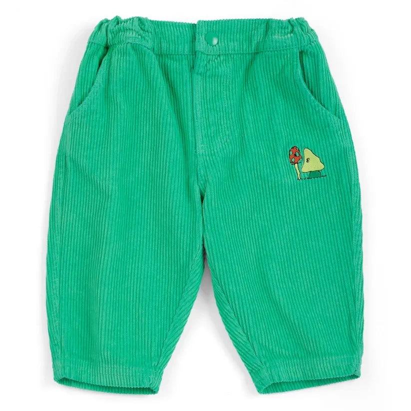 Bobo Choses - Mushroom Trousers Velvet Organic Cotton | Green