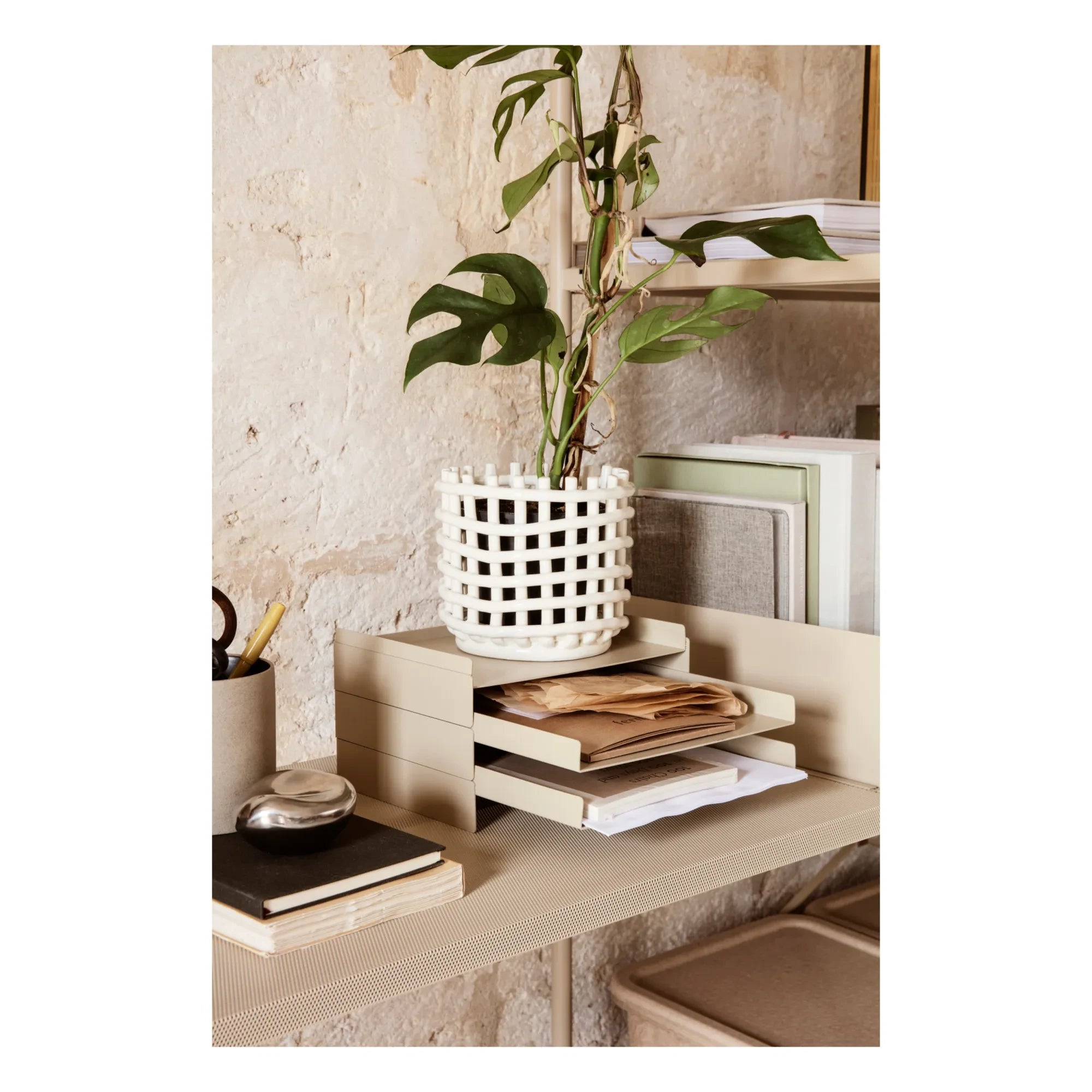 Ferm Living - Metal Desk Organizer | Beige