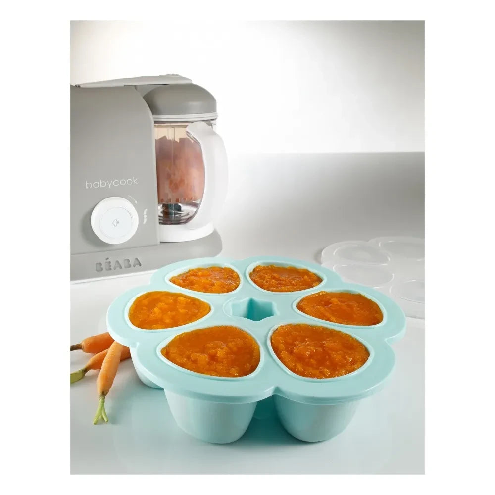 Béaba - Multi-Compartment Silicone Plate 6x150 ml | Turquoise