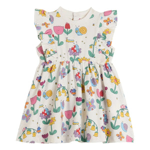 Stella McCartney Kids - Organik Pamuk Çiçek Elbise | İvori