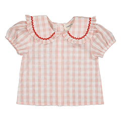 Louis Louise - Blouse Col Claudine Shana Vichy | Light Pink