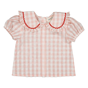 Louis Louise - Blouse Col Claudine Shana Vichy | Light Pink