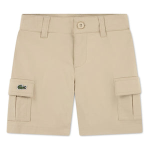 Lacoste - Organic Cotton Cargo Bermuda Shorts | Beige