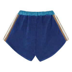 The Campamento - Retro Terry Shorts with Contrast Stripes | Navy Blue