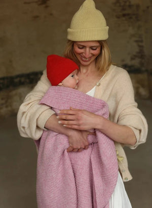 Hvid - Fonzie Merino Wool Baby Hat | Red