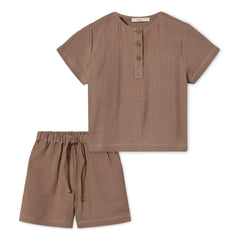 Fliink - Blouse and Shorts Cha Cha Set | Brown