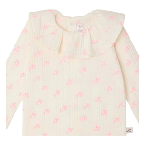 Bonpoint - Jelsia Cerises Organic Cotton T-Shirt and Leggings Set | Ecru