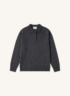 Smallable Man - Chopin Merino Wool Polo Neck Sweater | Charcoal Grey