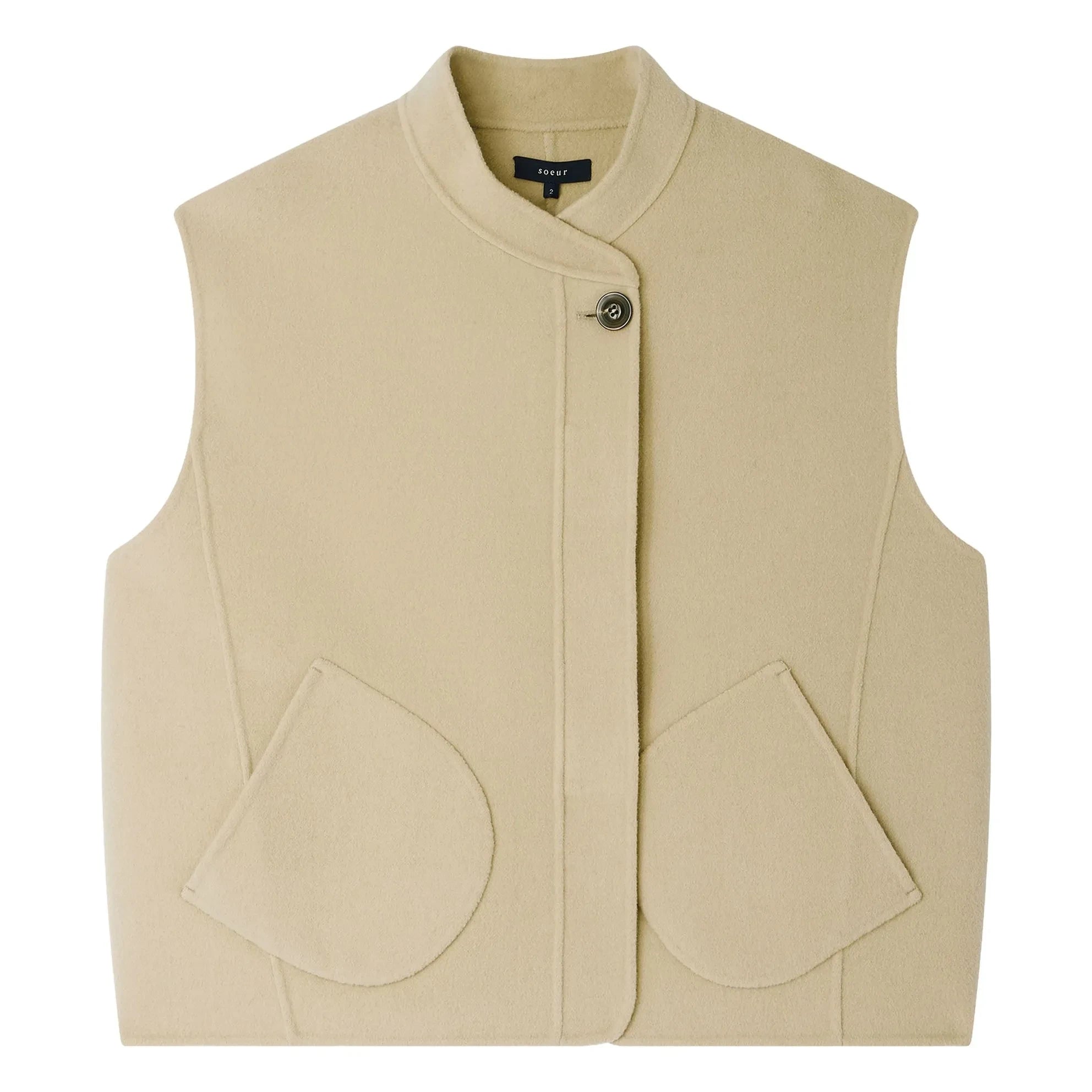 Soeur - Adeline Wool Sleeveless Jacket | Lime