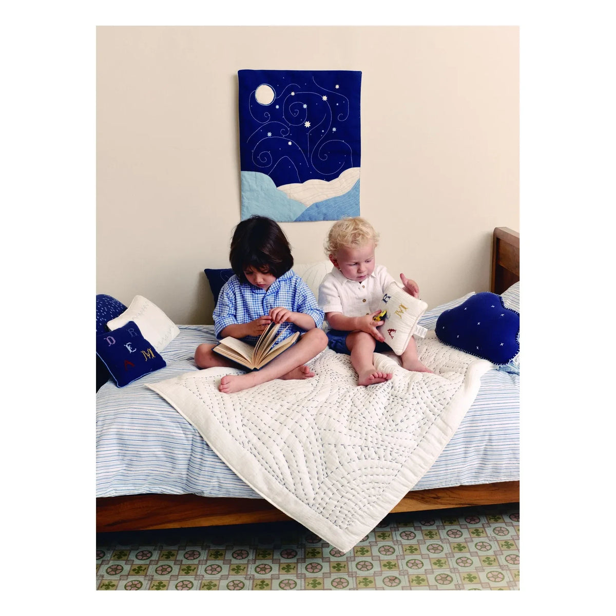 Editions Aimable - Penelope Bird Bedspread | Ivory Gauze Fabric