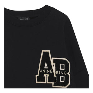 Anine Bing - Miles Letterman organik pamuk sweatshirt | Siyah
