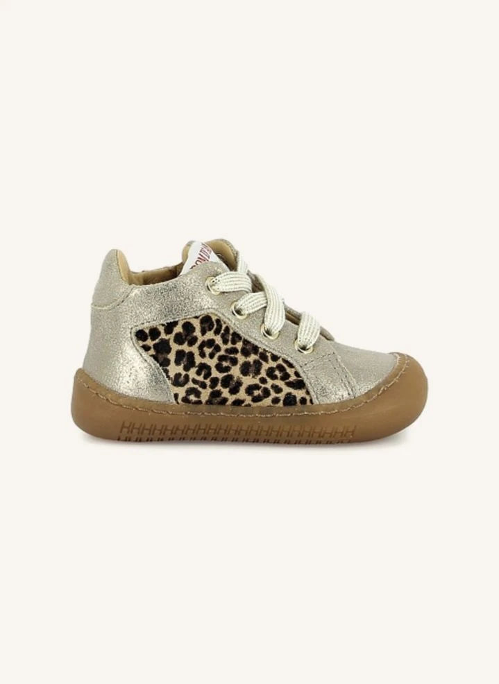 Pom d'Api - Yaka Star Leopard Sparkle Sneakers | Silver