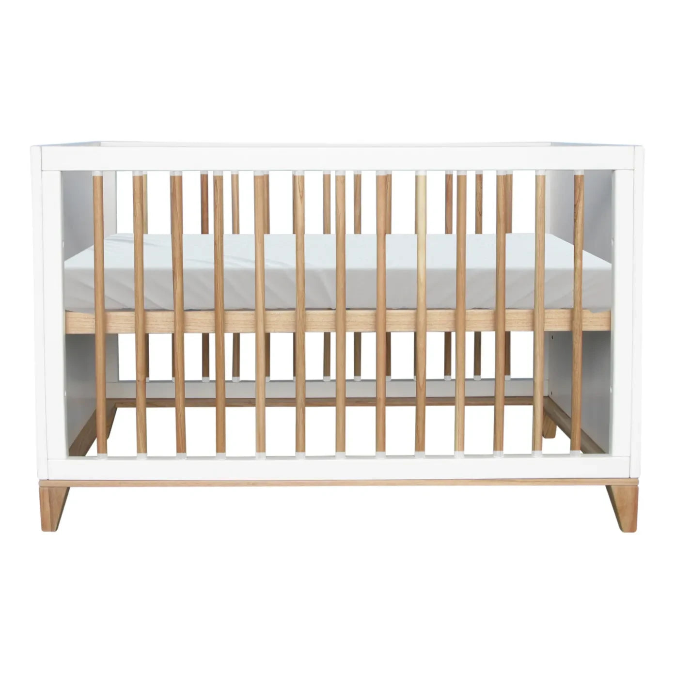 Théo - Nami Cedar and Rattan Weave Baby Bed 60x120cm | White