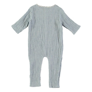 Risu Risu - Polito Organik Pamuk Gazlı Pijama | Açık mavi