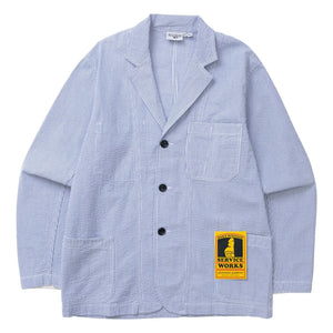 Service Works - Seersucker Striped Jacket | Light Blue