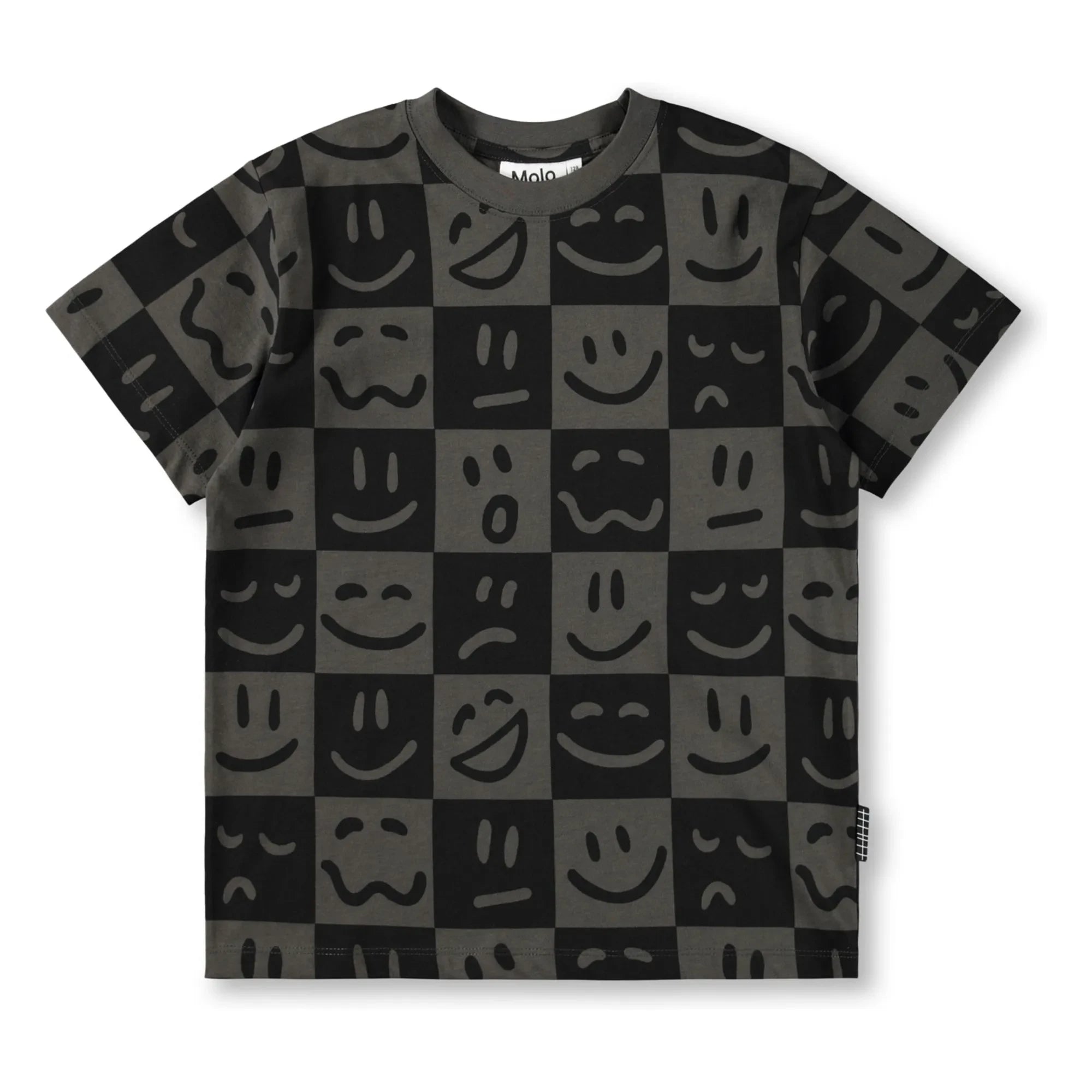 Molo - Riley Emotion Damier Organic Cotton T-Shirt | Black