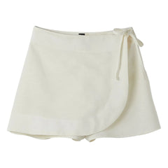 Fabula - Ruched Mini Skirt | White
