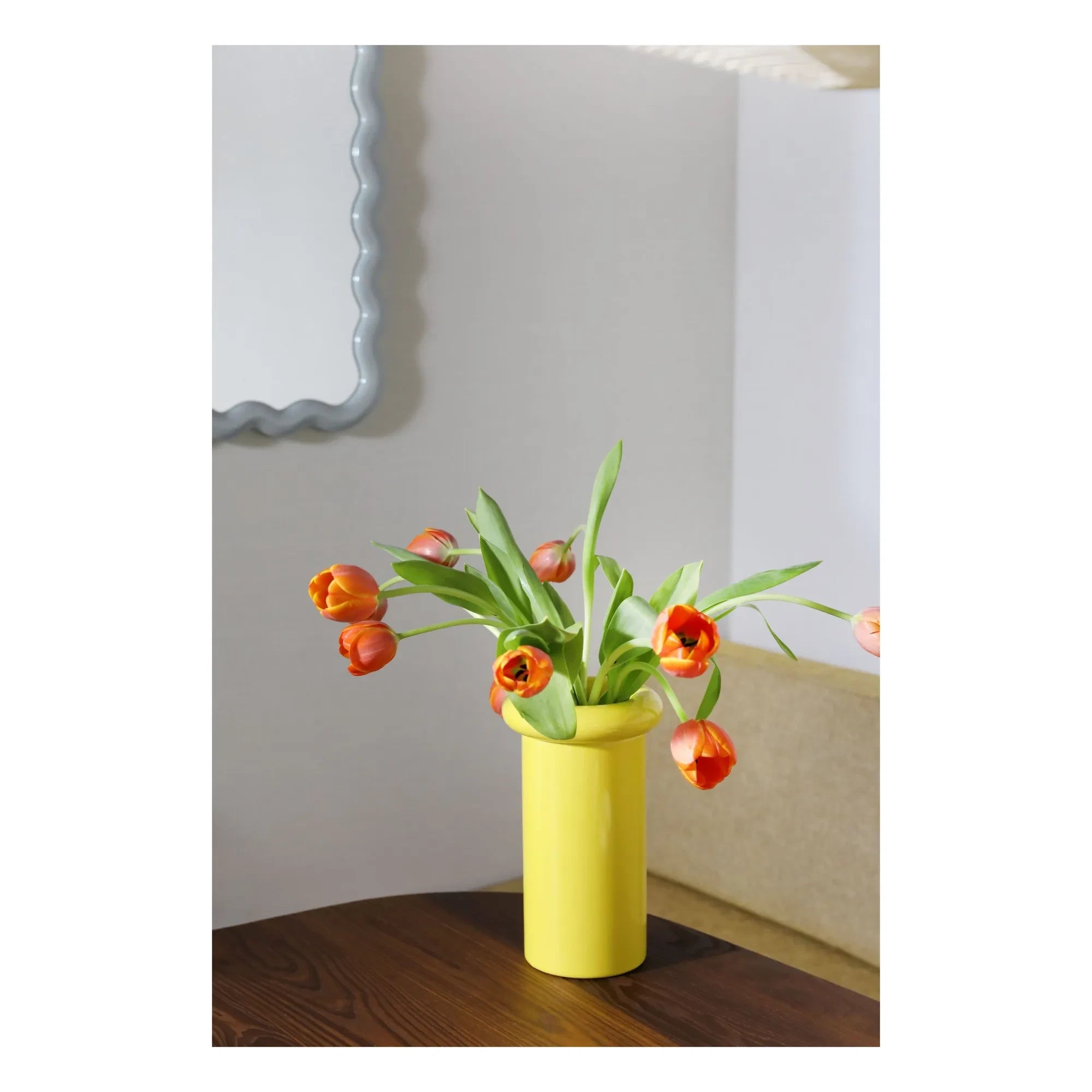 &Klevering - Turban Stone Ceramic Vase | Yellow