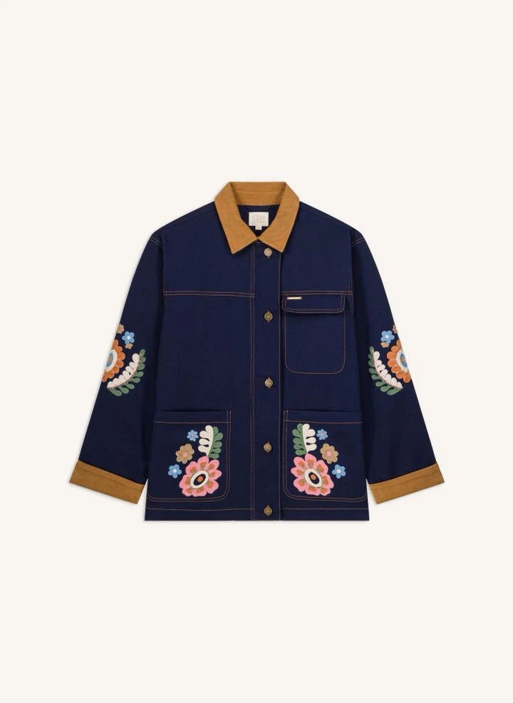 Louise Misha - Amelia Cotton Jacket | Navy
