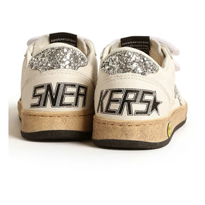 Golden Goose - Ballstar Glitter Velcro Sneakers | Silver