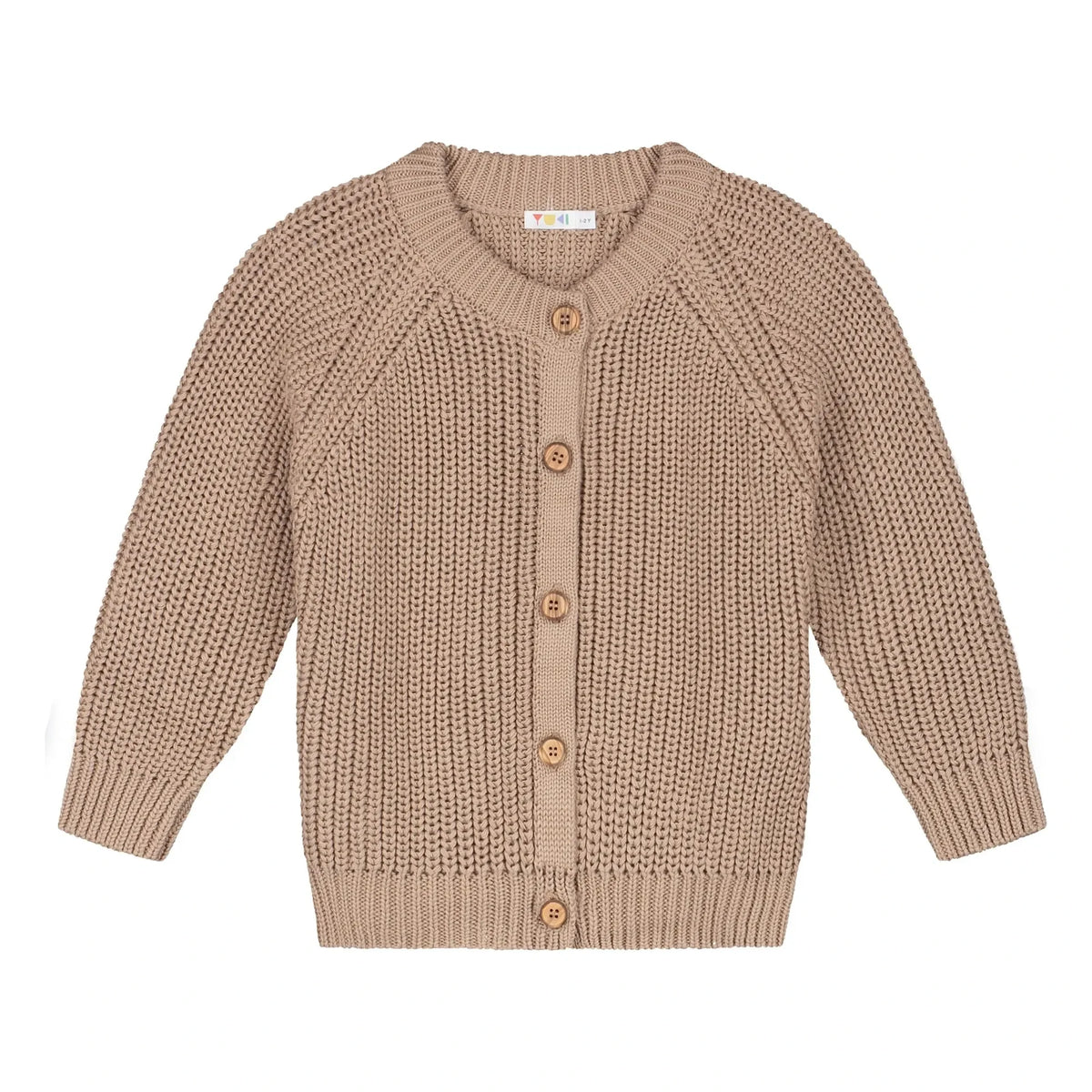 Yuki - Organic Cotton Raglan Cardigan | Beige