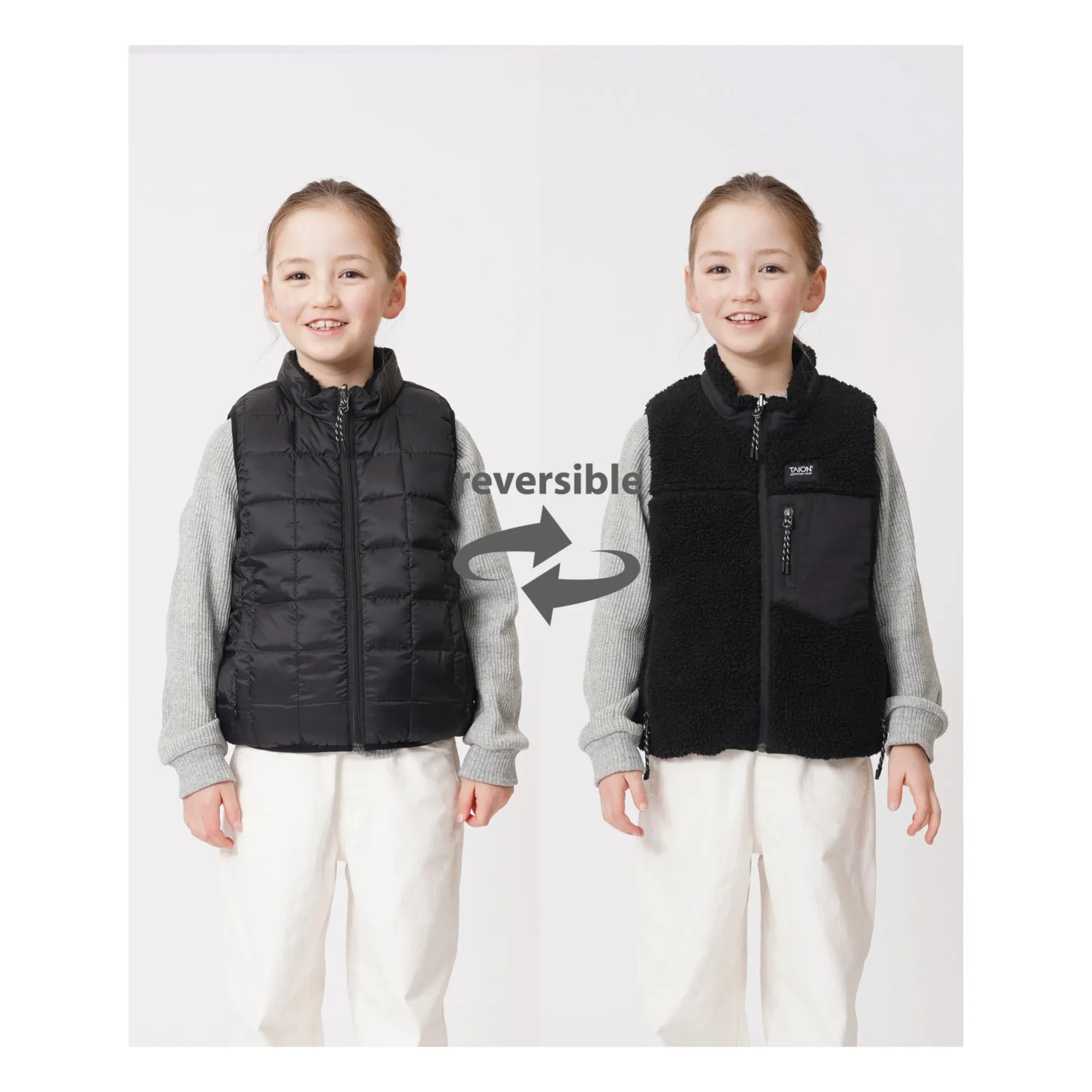 Taion - Down x Boa Mountain Reversible Sleeveless Jacket | Black