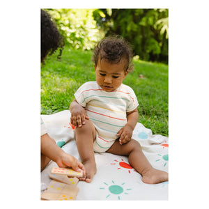 Bayiri - Botanik Striped Organic Cotton Bodysuit | Ecru