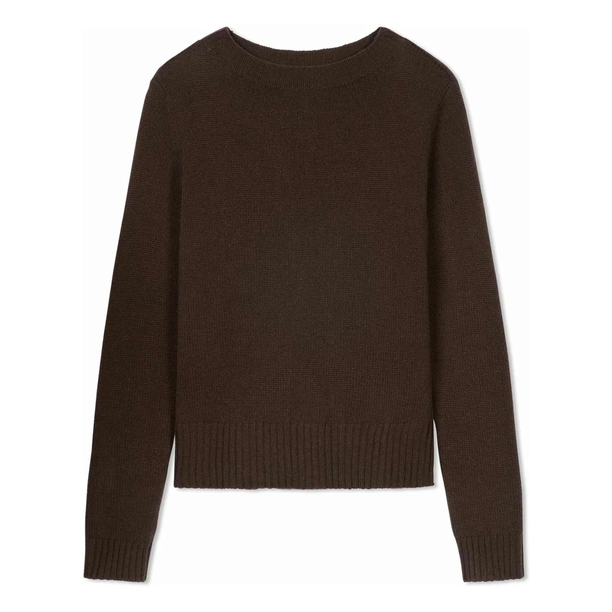 Bompard - Crew Neck Cashmere Sweater 4-Ply | Chocolate