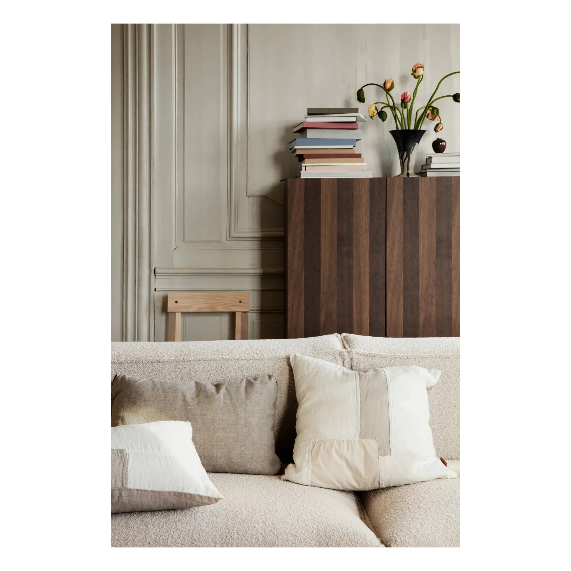 Ferm Living - Sectioned Patchwork Linen Cushion | White