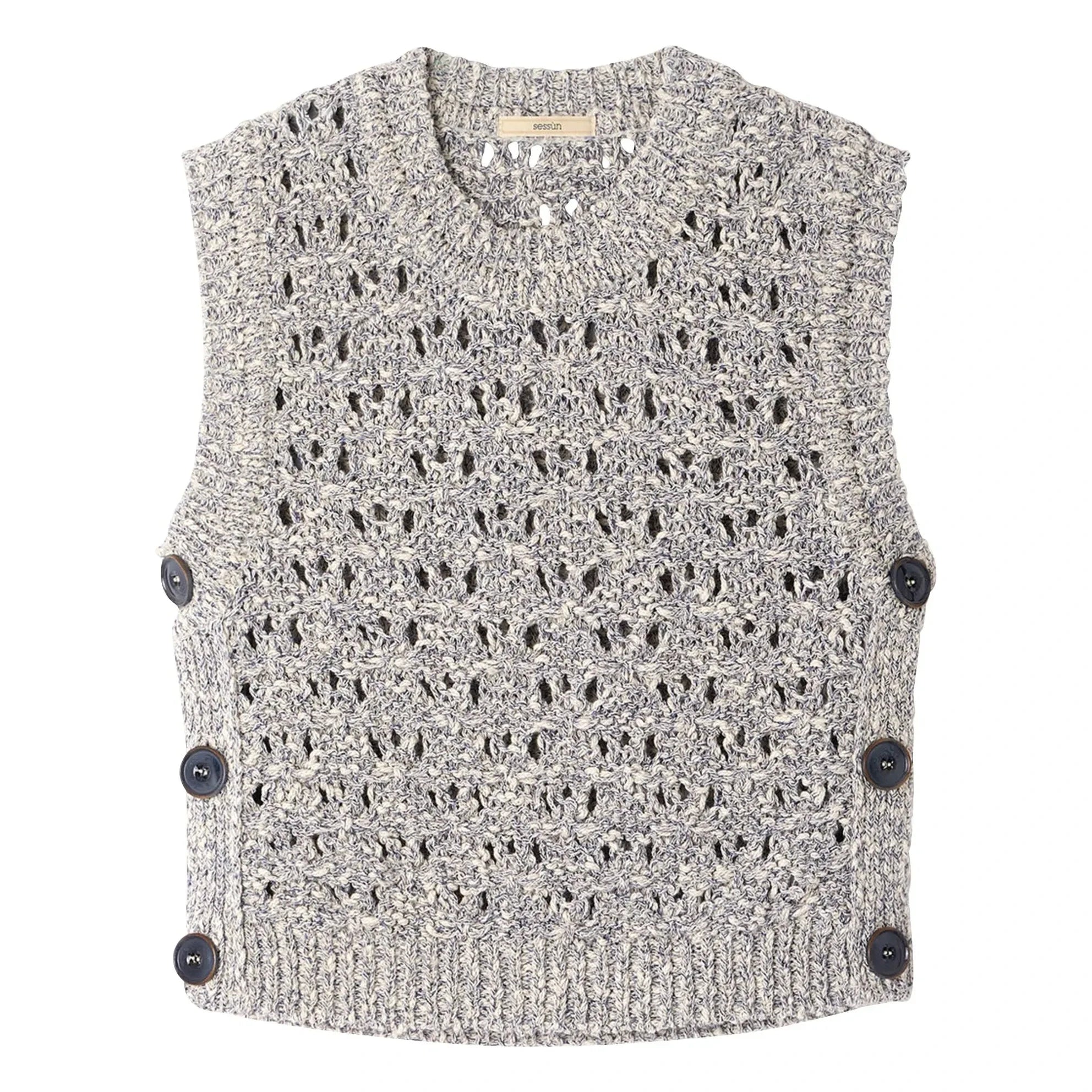 Sessùn - Maranhao Sleeveless Sweater | Gray Blue