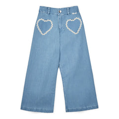 Mipounet - Jean Louise Pockets with Hearts | Light Blue
