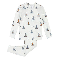 Petit Lem - Long Sleeve Pajamas Voiles Organic Cotton and Modal | White