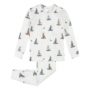 Petit Lem - Uzun kollu pijama Voiles Organik pamuk ve Modal | Beyaz