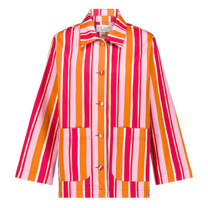 Elise Chalmin - Lucie Cotton Striped Jacket | Pink