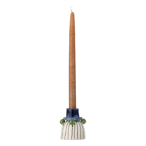 Bloomingville - Tacana Stone Ceramic Candle Holder | Blue