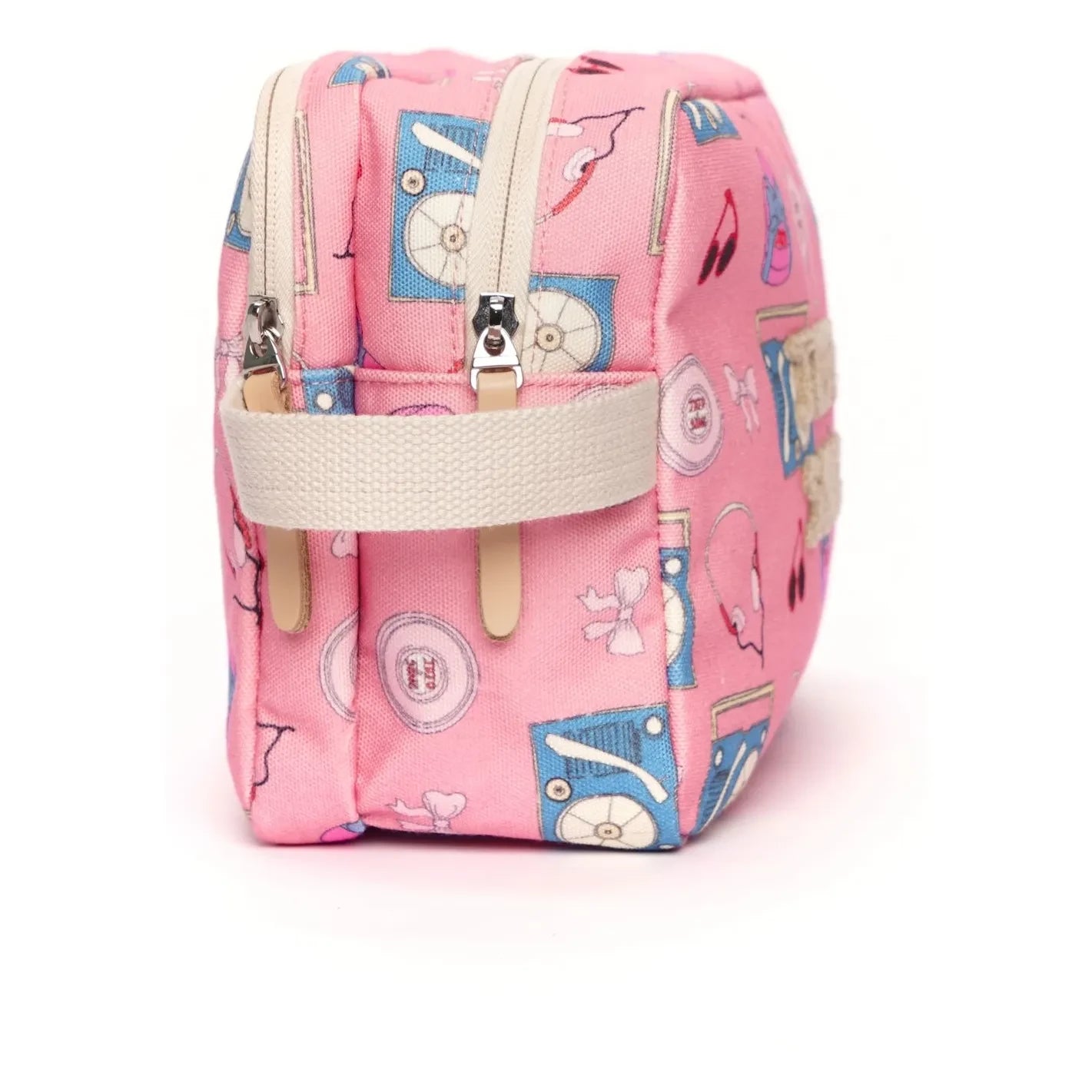 JOJO FACTORY - Jojo Song Double Canvas Toiletry Bag | Pink