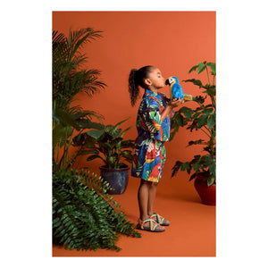 Maison Mangostan - Parrot Crop Shirt | Blue
