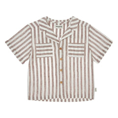 Tocoto Vintage - Linen Striped Shirt | Brown