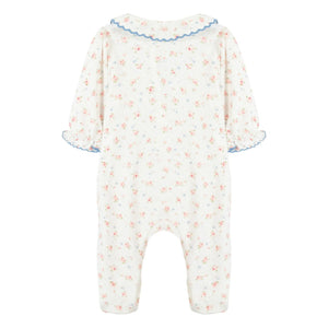 Tartine et Chocolat - Floral Lace Collar Pajama | Ecru