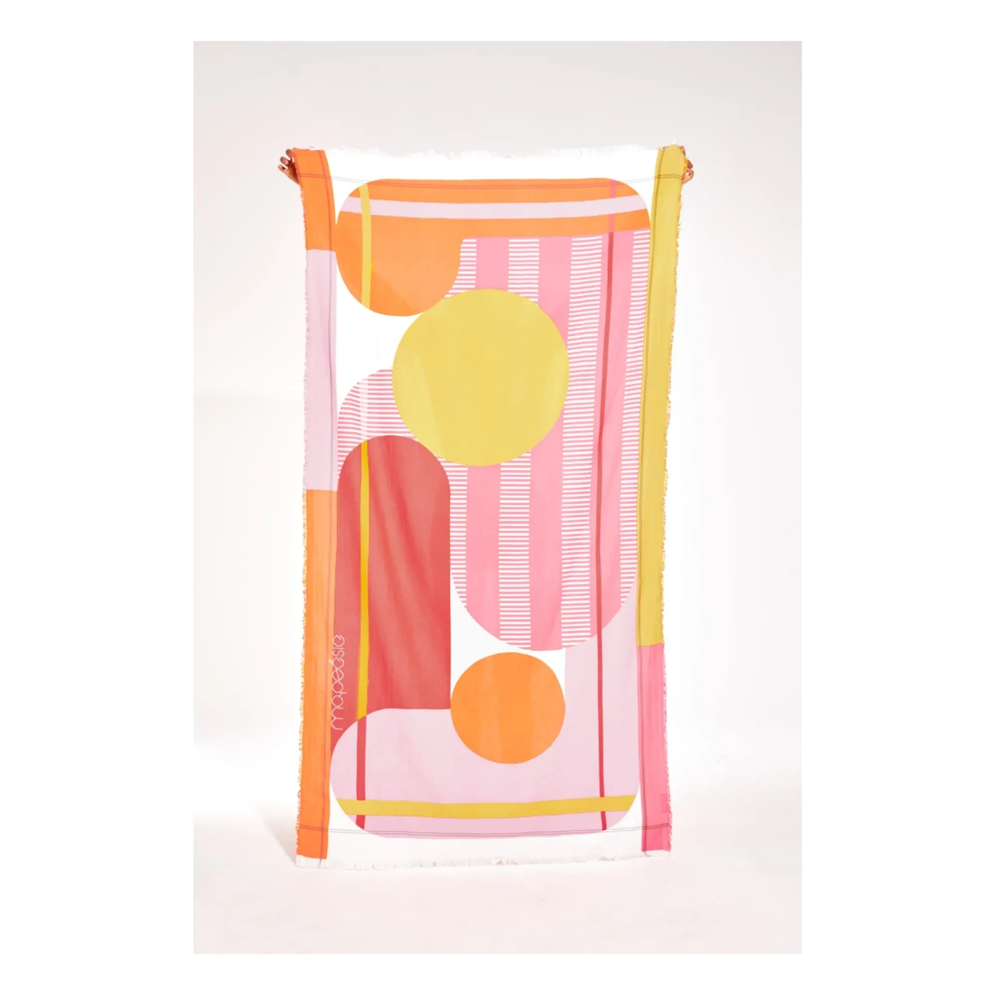 Mapoésie - Abstract beach towel | Pink