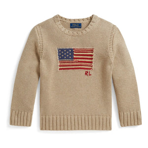 Ralph Lauren - Amerikan bayraklı kazak | Bej