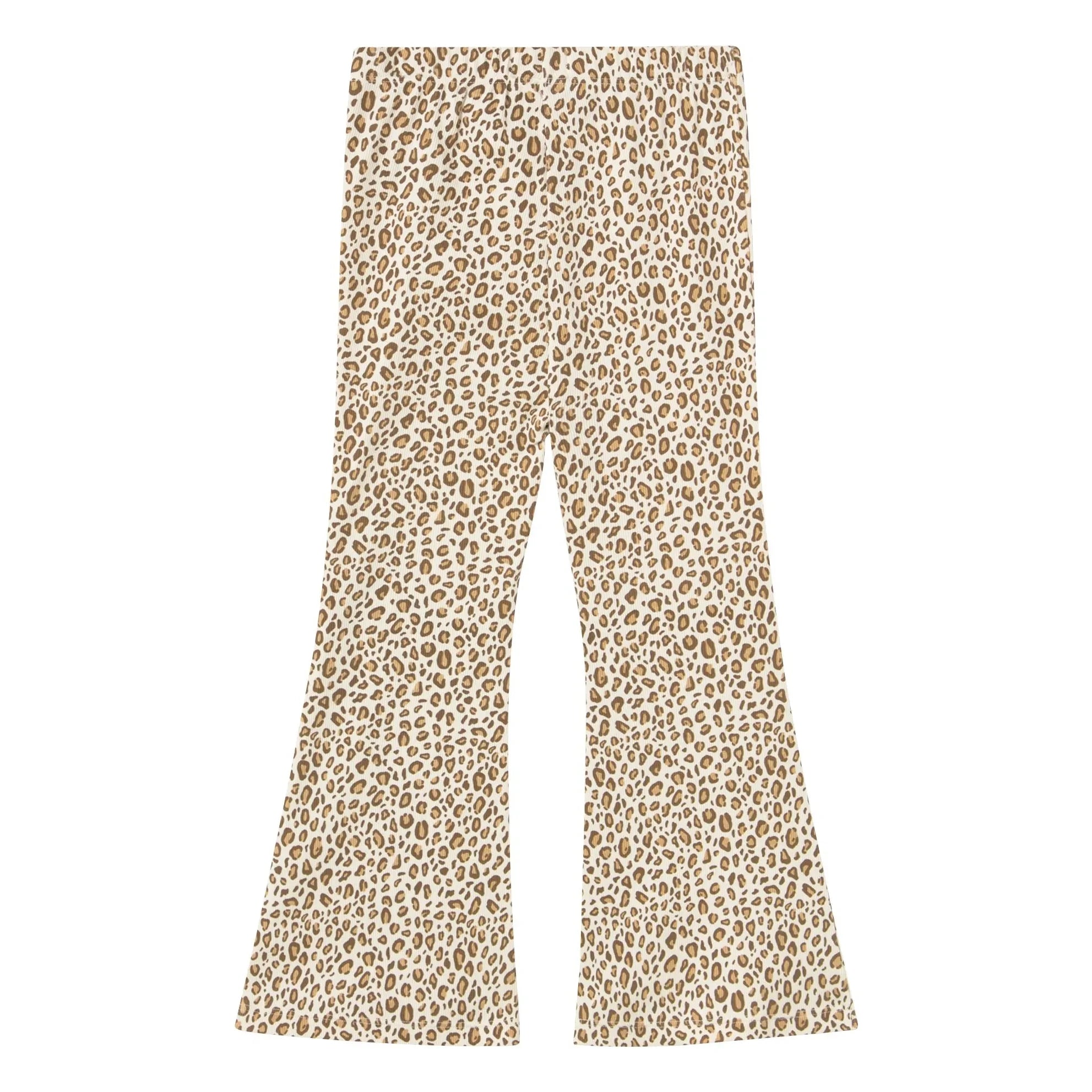 Tinycottons - Organic Cotton Leopard Rib Flare Pants | Beige