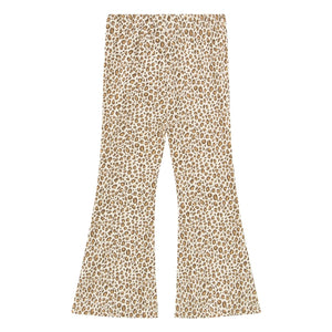 Tinycottons - Organic Cotton Leopard Rib Flare Pants | Beige