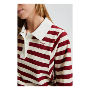 Indee - Striped polo T-shirt | Burgundy